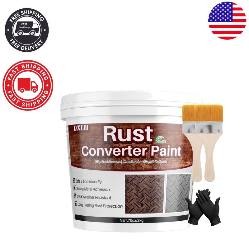 Direct-to-Rust Gray Paint, 70oz – Fast-Drying & Waterproof for Metal Protection