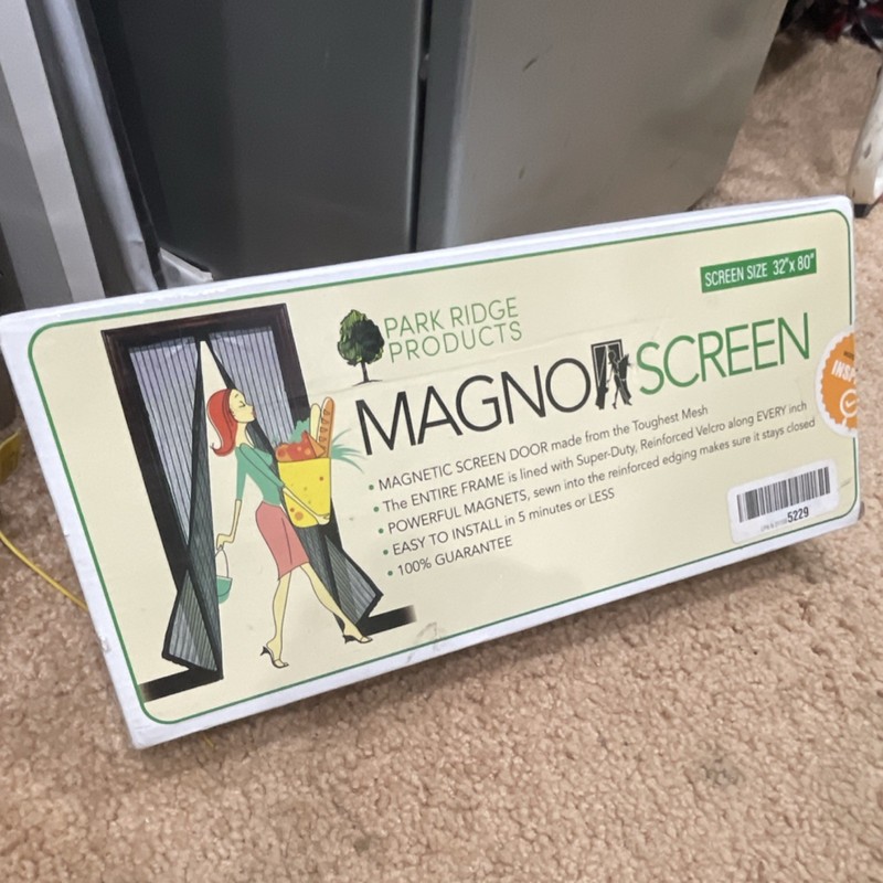 Park Ridge Products MAGNO SCREEN Magnetic Screen Door Black Mesh 32x80in