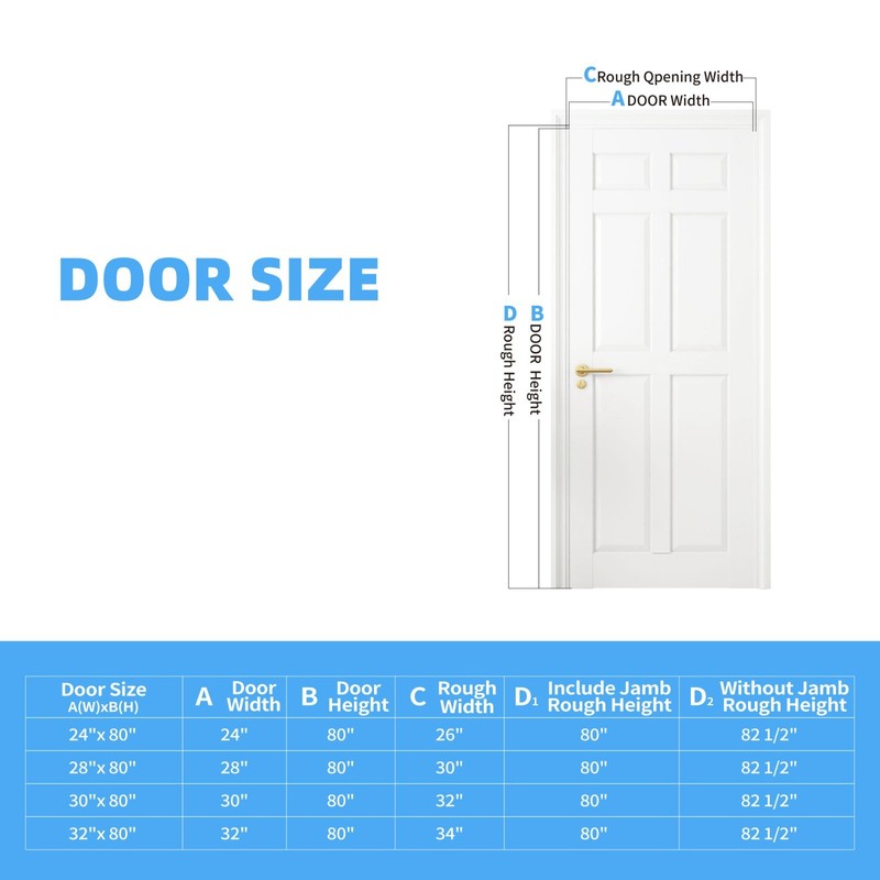 28''x80''6-Panel Solid Core Prehung Interior Door -Pantry/French No Hardware Kit gallery