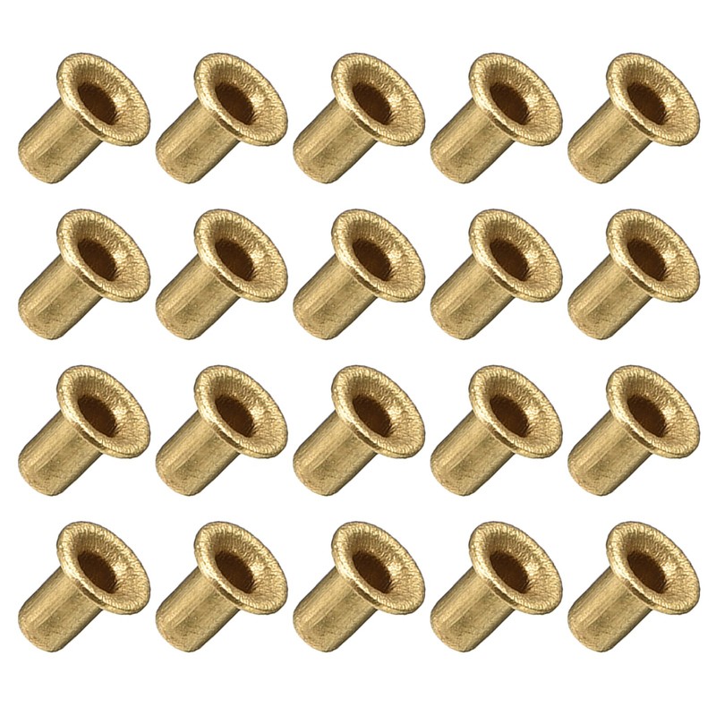 Through Hole Rivet (3x5mm) 200Pcs, Copper Hollow Rivet Nuts Copper Tone