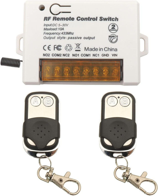 2 Channels Wireless Relay Remote Control Switch 433Mhz RF DC 5V 12V 24V 30V 10A