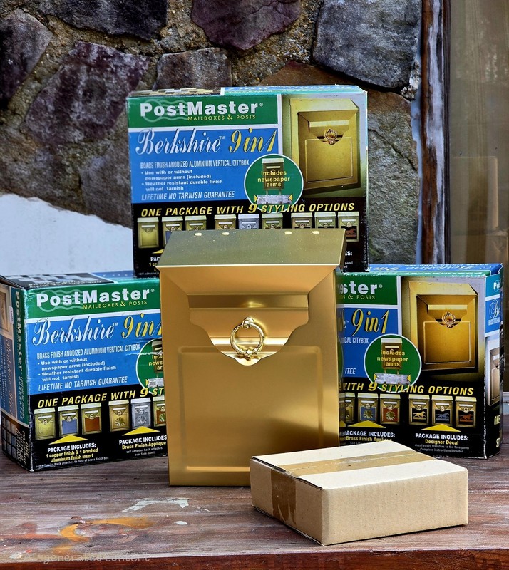 PostMaster Berkshire 9‑in‑1 Brass Finish Mailbox Kit • New Open Box • Complete