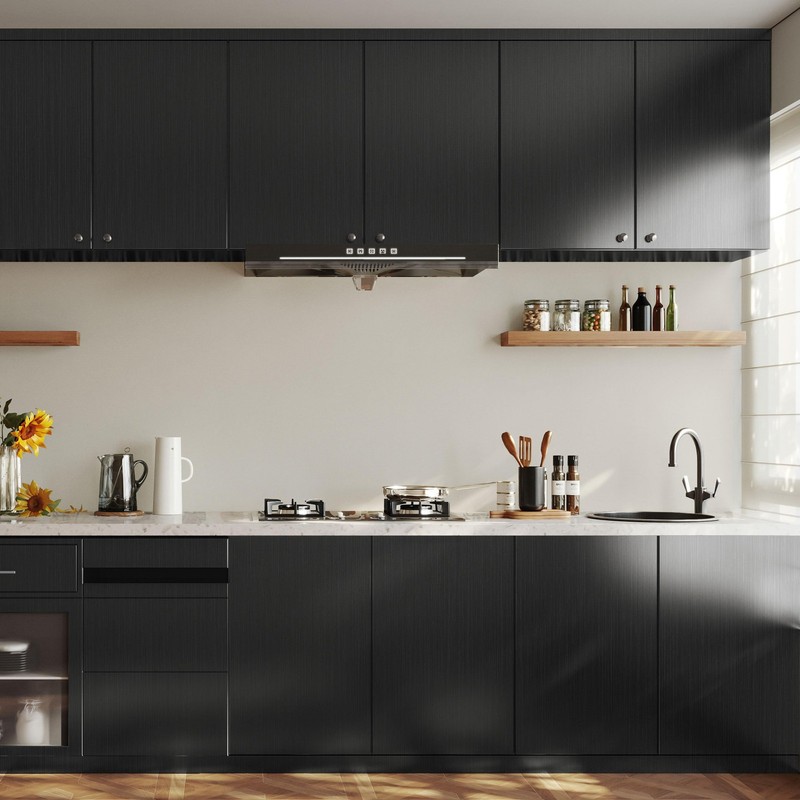 LXCREAT Refrigerator Appliance Wraps Peel and Stick Wallpaper Black Metallic ... gallery