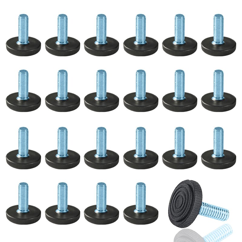 WAFJAMF 24 PCS M6 Thread Adjustable Furniture Levelers Screw in Threaded, Adjust
