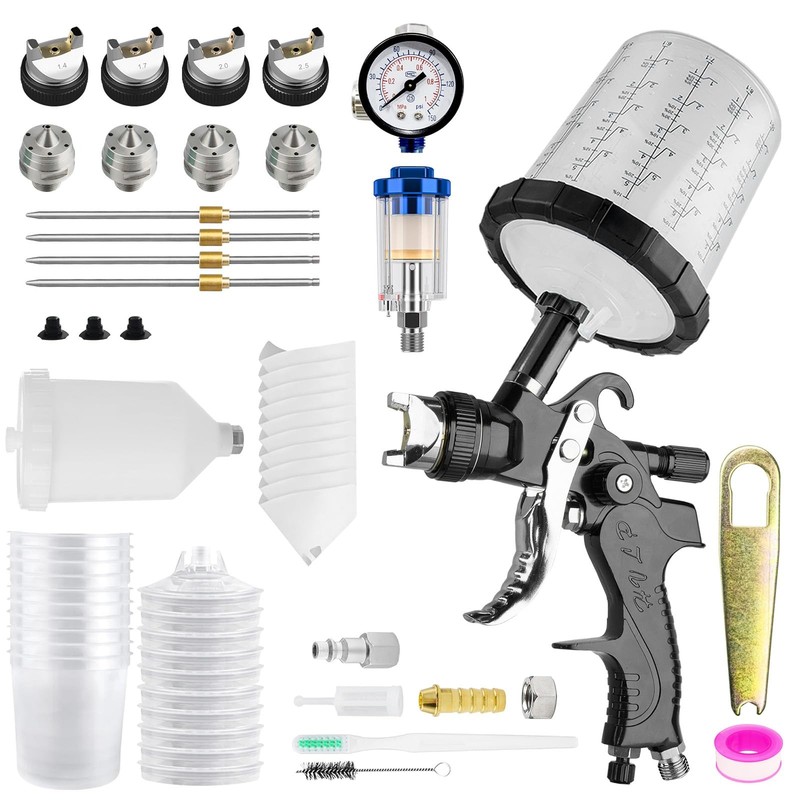 HVLP Spray with 10Pcs 650ML Disposable Paint Cups, Automotive Paint with 1.4/…