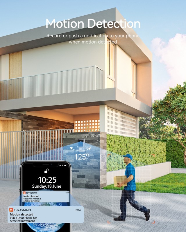 TMEZON WiFi Video Intercom System Doorbell Camera 7'' Touch Monitor TUYA APP gallery