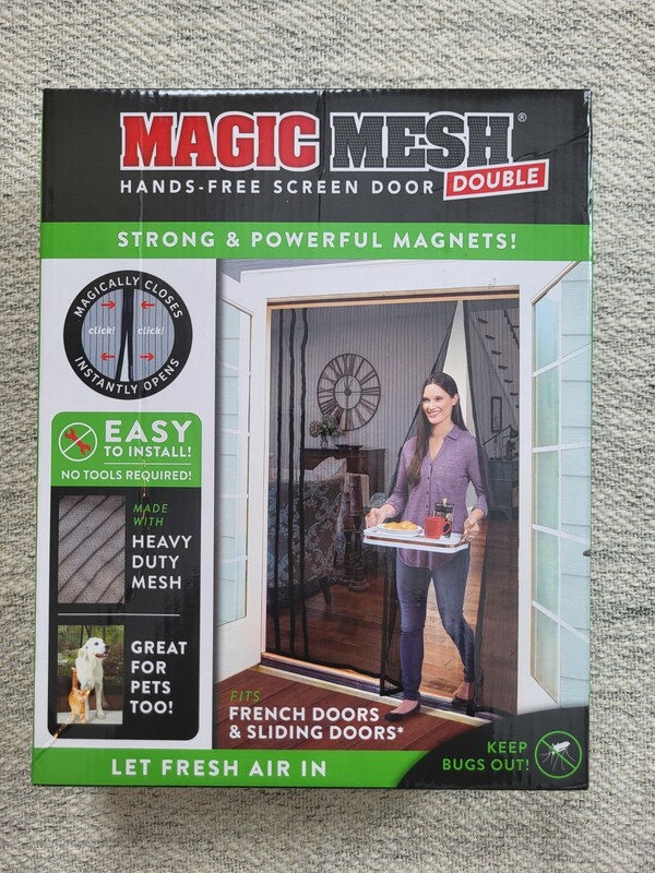 Magic Mesh Double Hands Free Magnetic Screen Door Fits French and Sliding Doors