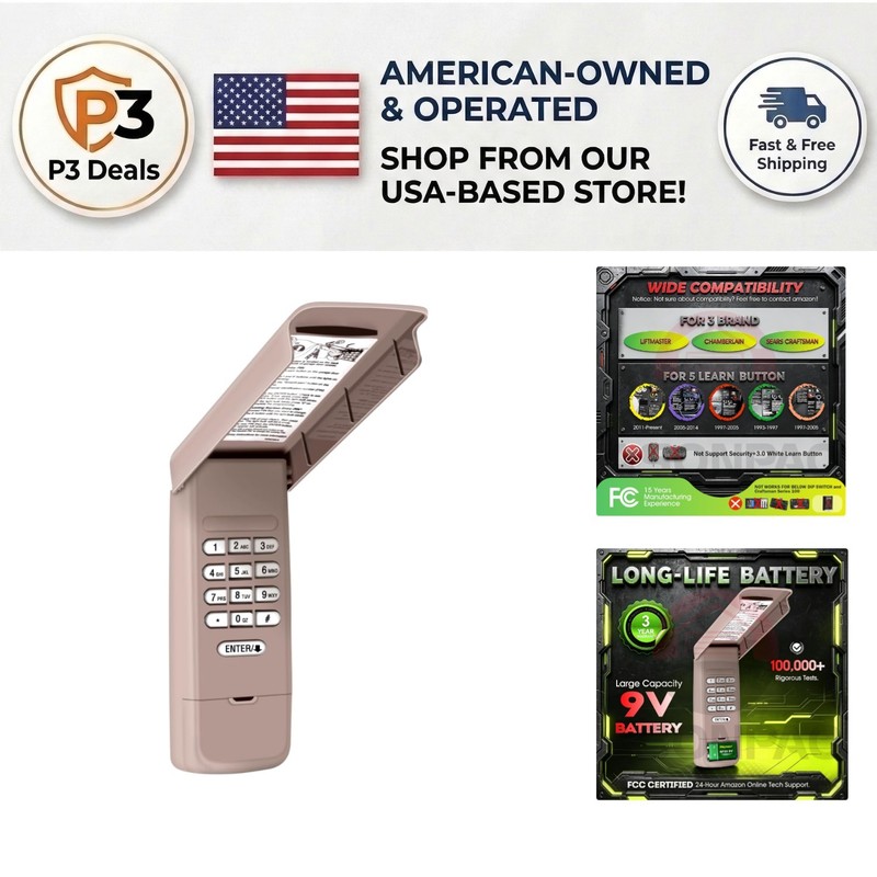 Wireless LiftMaster Garage Keypad 877Max – Easy Install with 5-