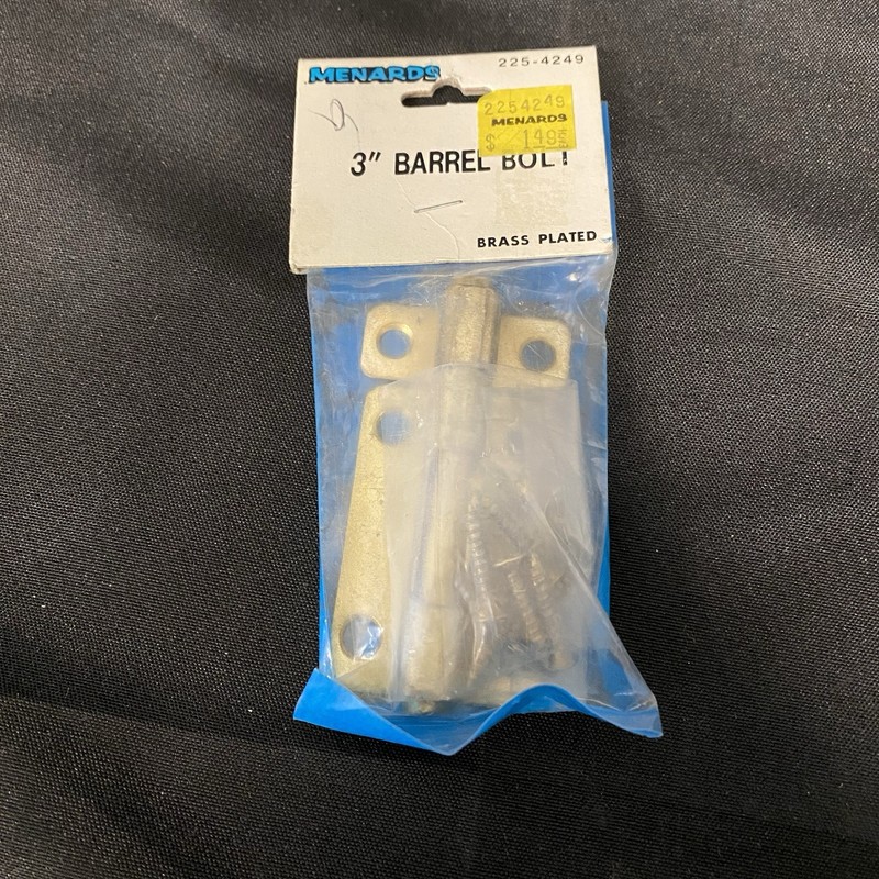 Menards Brand 3” Brass-Plated Barrel Bolt NIB