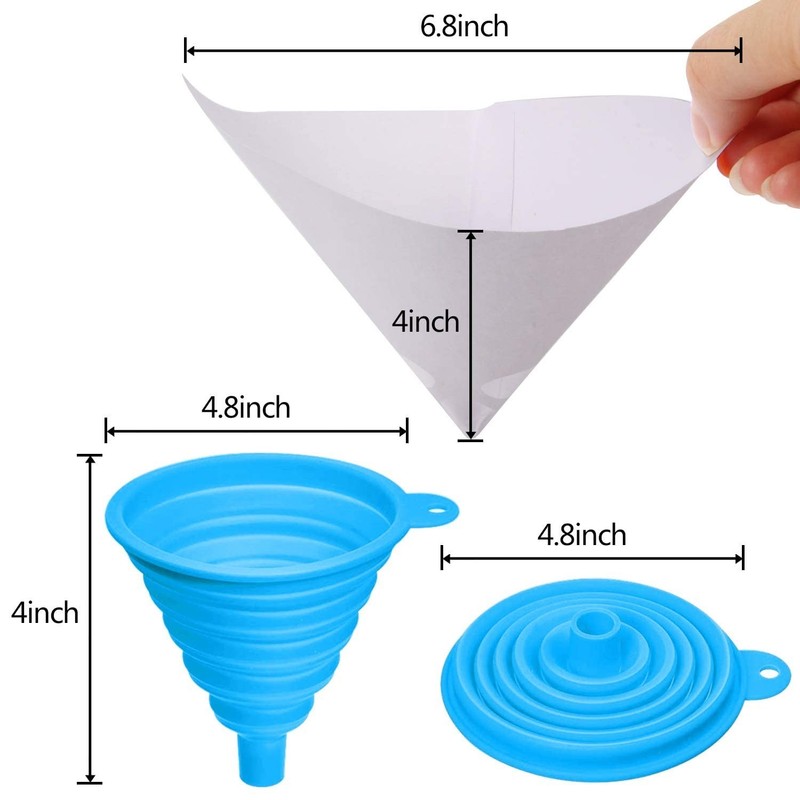 Multi-Functional 75 Pcs Paint Filters with 149 Micron Mesh & Silicone Funnel gallery