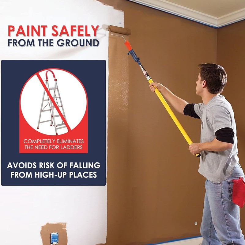 Adjustable Multi-Angle Paint Brush Extension Tool for High Places - 3" Width gallery