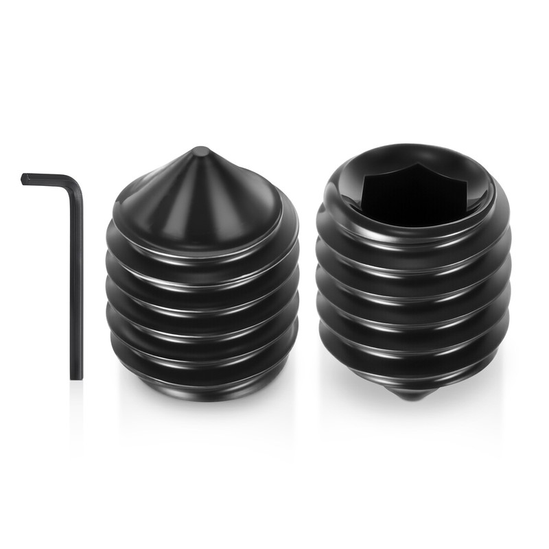 40Pcs Cone Point Socket Set Screws – [M4-0.7x5mm] Carbon Steel, Black