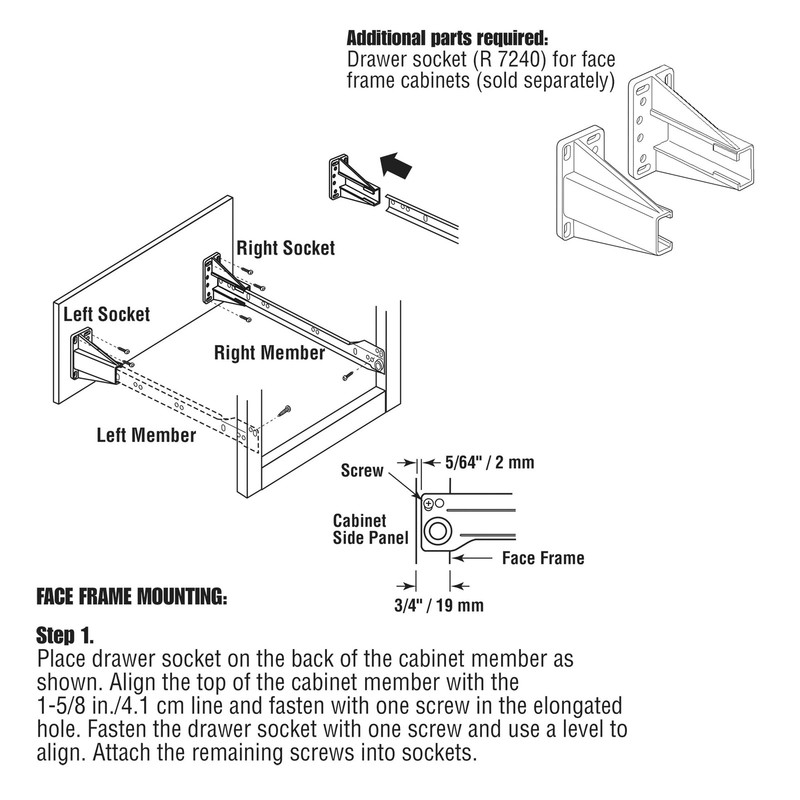R 7211 Drawer Slide Kit – Replace Drawer Track Hardware – Self-Closing Design... gallery