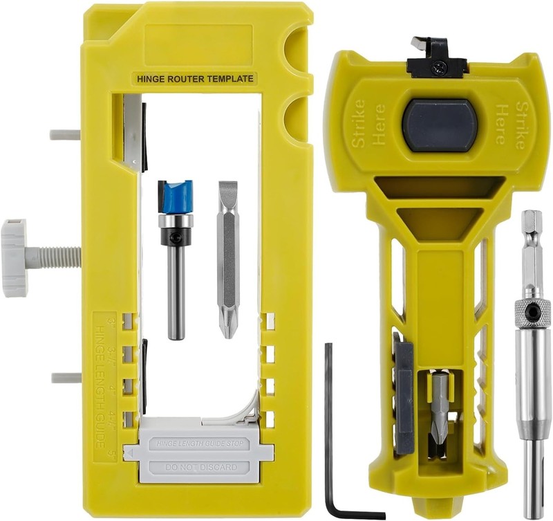 Door Hinge Jig & Door Lock Installation Kit, Door Hinge Mortiser, Router Templat