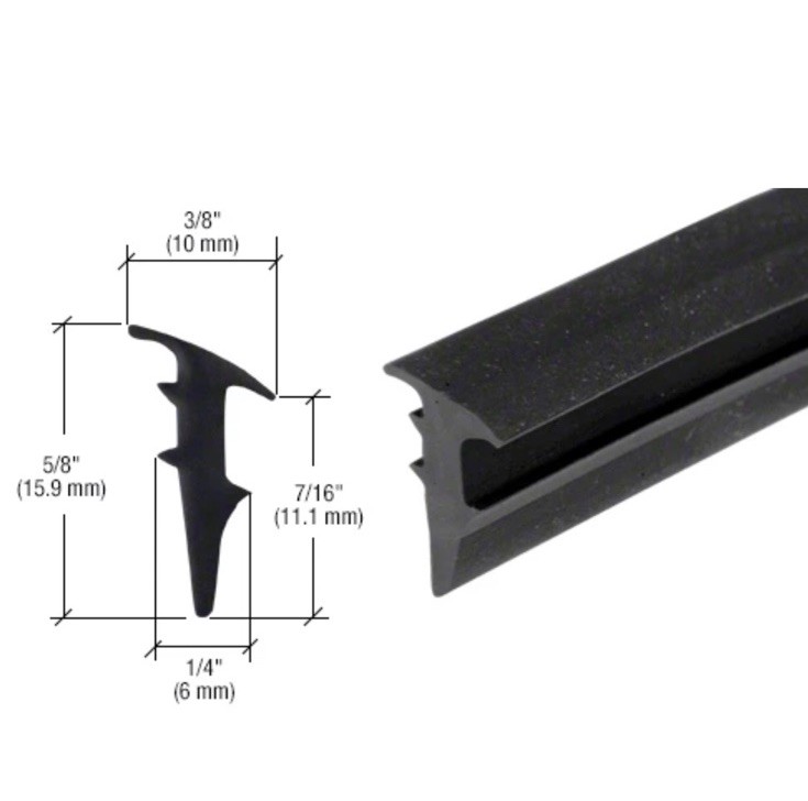 CRL RG12100 Black 1/2" Roll-In Glazing Gasket - 100 ft Roll