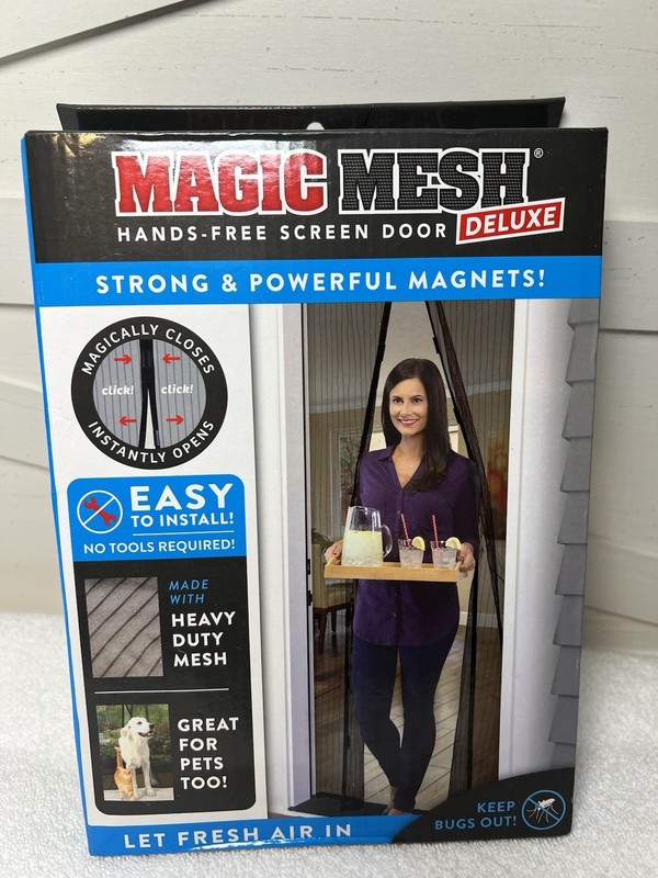 Magic Mesh Deluxe Hands-Free Screen Door 1 Pack New