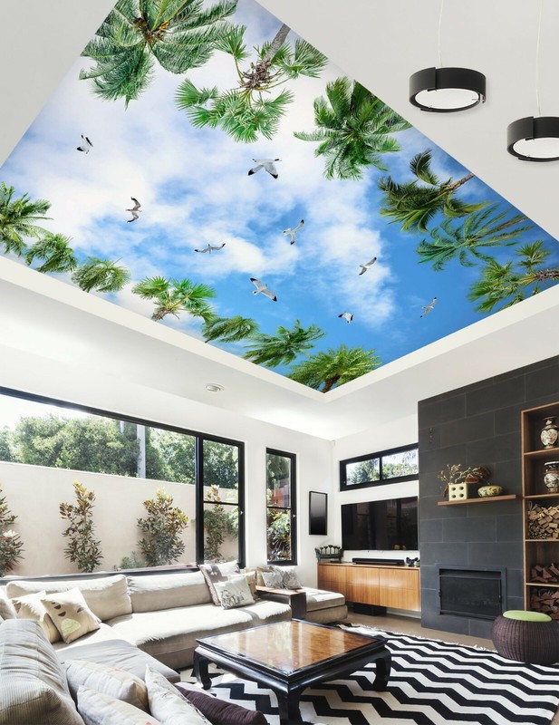 3D Tree White Cloud ZHU1173 Ceiling Wall Paper Wall Print Decal Wall Deco Zoe