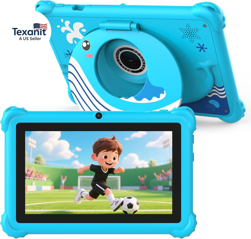 Kids Tablet 7 Inch Android Tablet for Kids Toddler, Eye Protection IPS Screen, 4