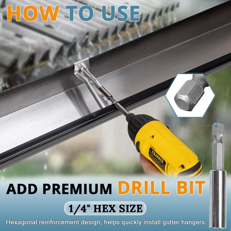 5 Inch Hidden Gutter Brackets Quick Screw Roofing Support Hangers Aluminum gallery