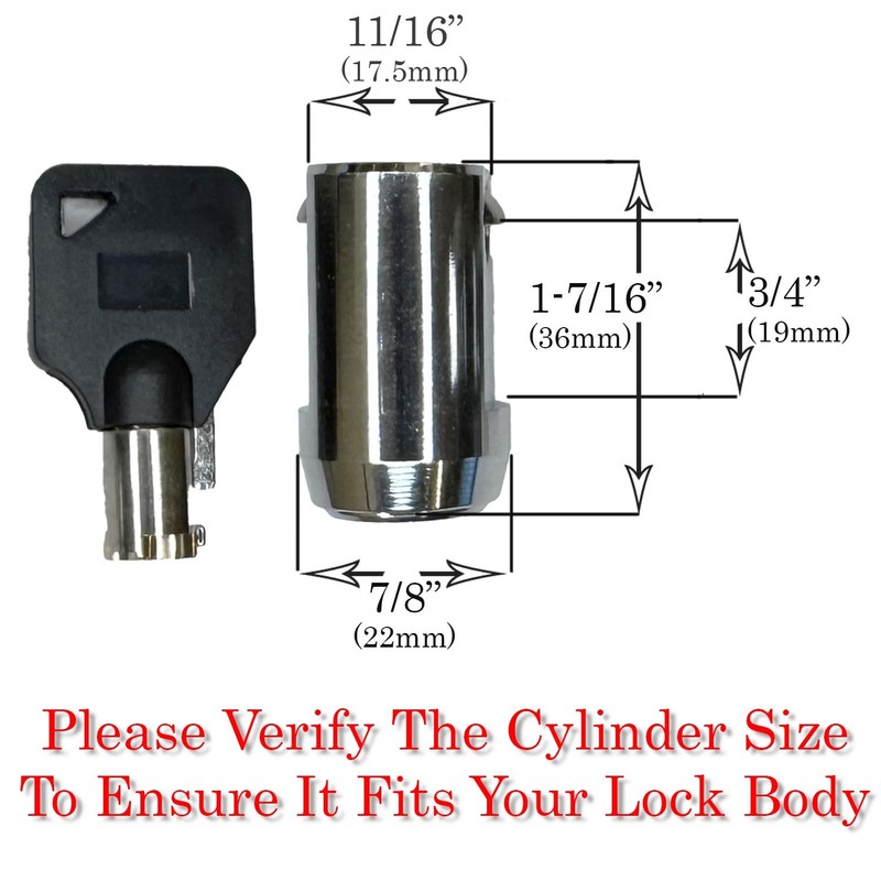 RiKey Security - Storage Cylinder Lock with 3 Tubular Keys for Roll-up Door U... gallery