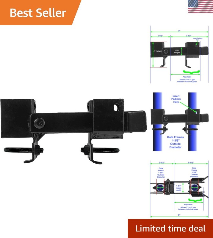 Black Powder-Coated Double Gate Latch for 1-3/8″ Gates with Hardware Included