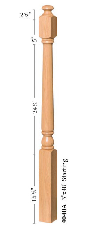 Colonial style Poplar Railing Post Set Wooden 4040-4042-4043-4045-4046
