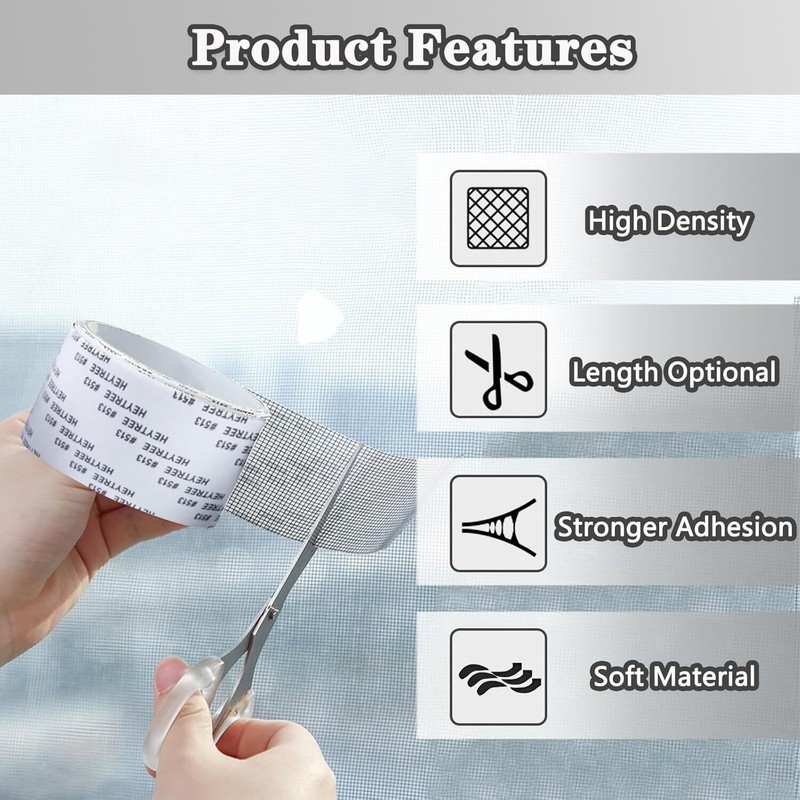 Window Mosquito Net Repair Tape Self Adhesive Window Screen Repair Patch 5*200cm gallery