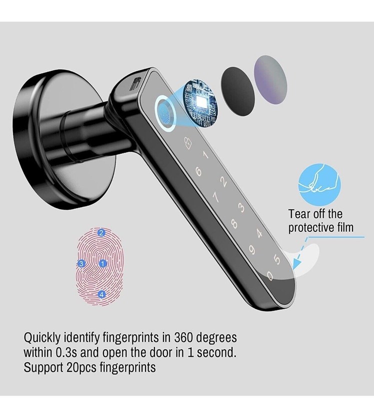 Secustone Fingerprint Door Lock Keyless Entry Door Lock Smart Lock with Keypad gallery
