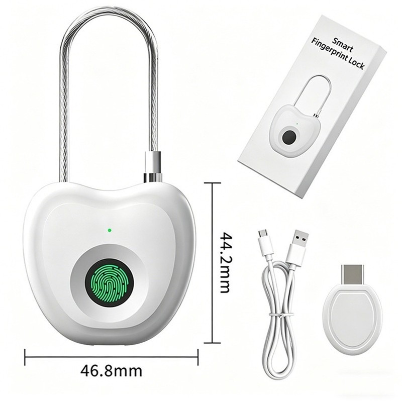 Fingerprint Padlock with 20 User Support and 14.8cm Steel Cable for Bags gallery