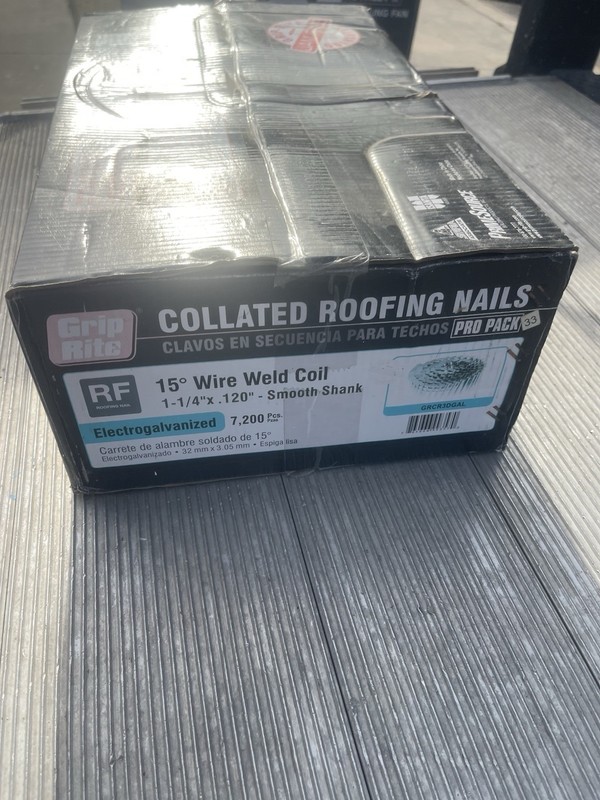 Grip-Rite Roofing Nails 1-1/4 in 15 Gauge Electrogalvanized Steel Wire Weld Coil