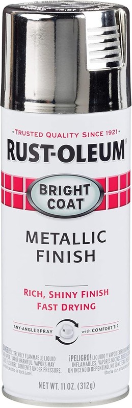 Rust-Oleum 7718830 Stops Rust Bright Coat Metallic Spray Paint, 11 Oz Chrome