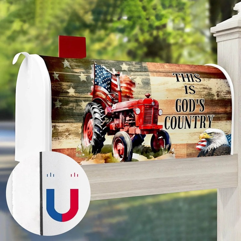 Mailbox Covers Magnetic Standard Size, Patriotic American Eagle Tractor Mailbox
