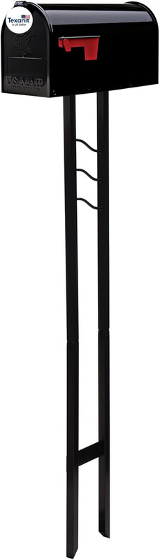 Mailbox to Go Galvanized Steel Mailbox and Post Kit, MC11KITBAM, Black, Medium C