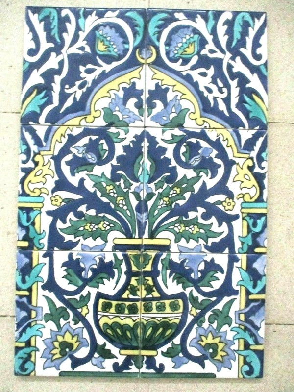 12″ x 18″ Hand painted Ceramic tile Art Wall mural panel Backsplash