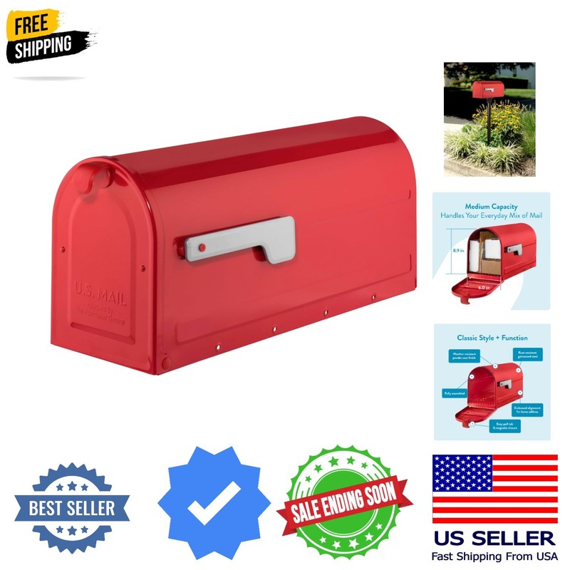 7600R MB1 Mailbox, Medium, Red