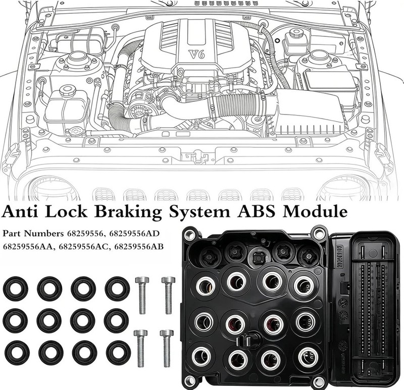 ABS Anti-Lock Brake Control Module Compatible with Wrangler 3.6L V6 (2014-2018) gallery
