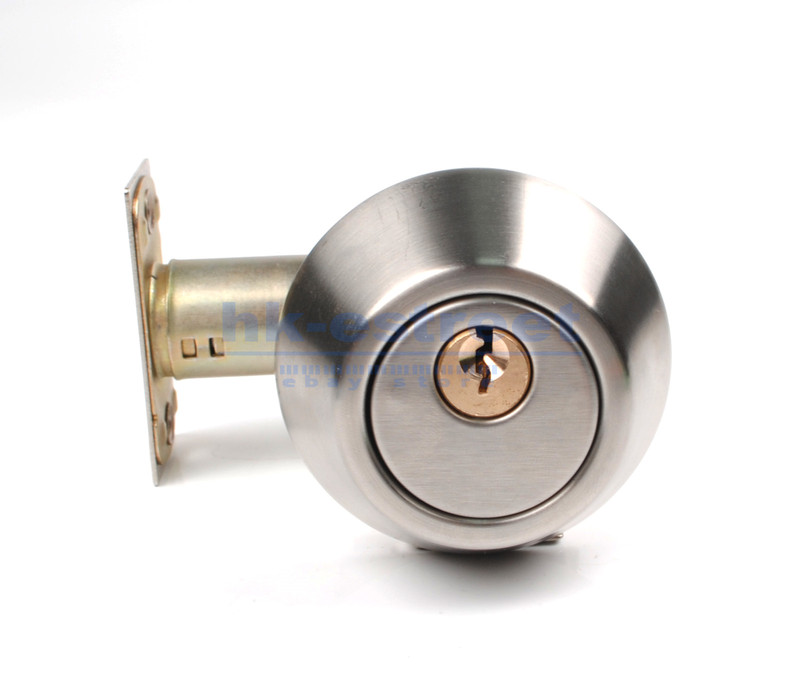 Single Sided Deadbolt Lock Entry Keyed Cylinder 3 Keys Exterior Door Satin Brass gallery