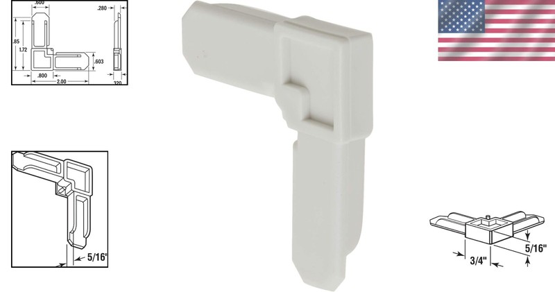 Square-Cut Plastic Screen Frame Corners, 5/16 x 3/4 in., Easy Install 50 Pack gallery