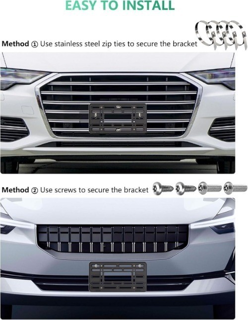 Front License Plate Mount Bracket–Upgraded Car Plate Holder Universal Mounting gallery
