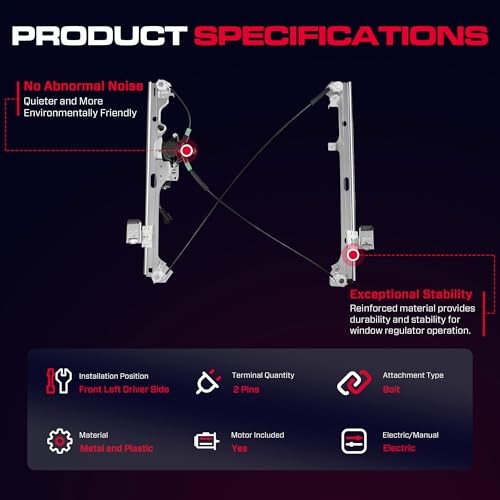 Front Driver Side Power Window Regulator with Motor (2 Pins) Front Driver (LH) gallery