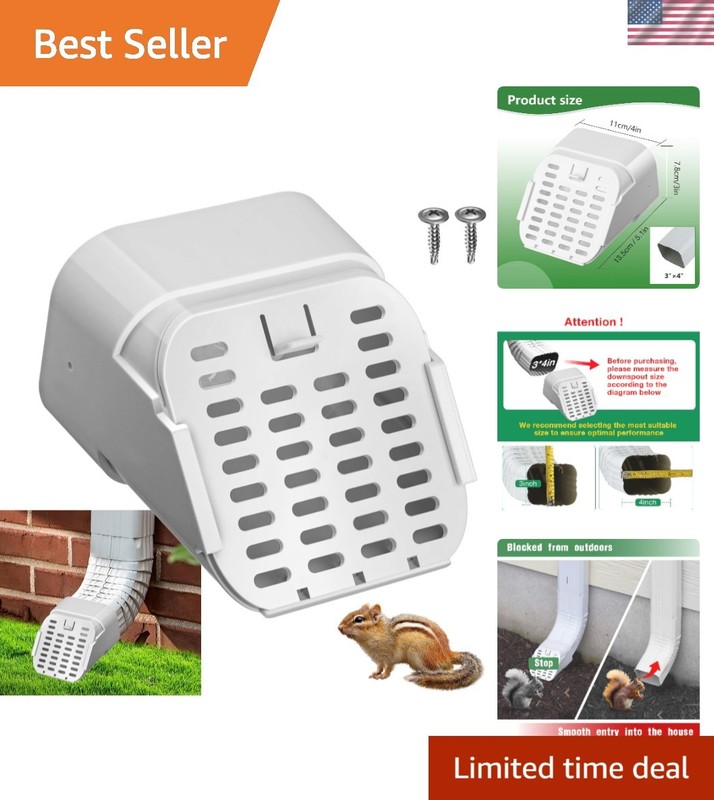Durable 3″x4″ Gutter Connector with Integrated Leaf Guard for Homeowners