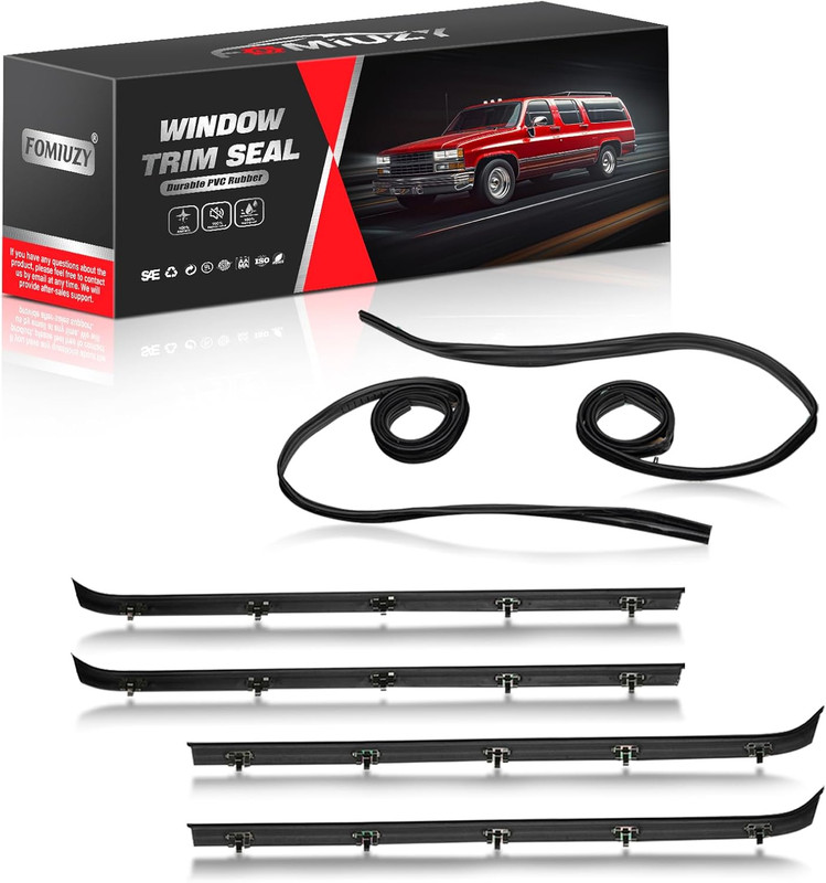 Front Door Window Run Channel Felt Trim Seal Weather Stripping Kit Fit for Chevy gallery