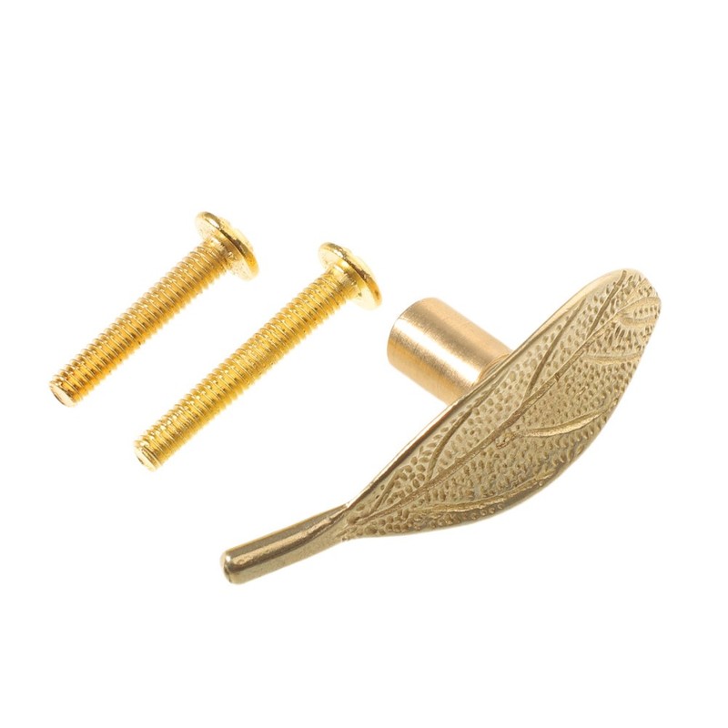 Unlacquered Brass Pulls for Cabinets Solid Drawer Handles Leaf Knobs