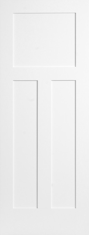 Prehung 3 Flat Panel Primed Mission Shaker Stile & Rail Solid Core Doors 7’0 Ht.