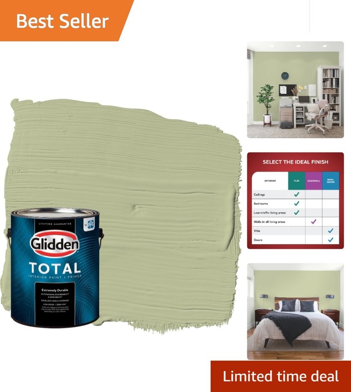 Total Interior Acrylic Paint & Primer All-in-One, Bahia Grass Green, 1 Gallon