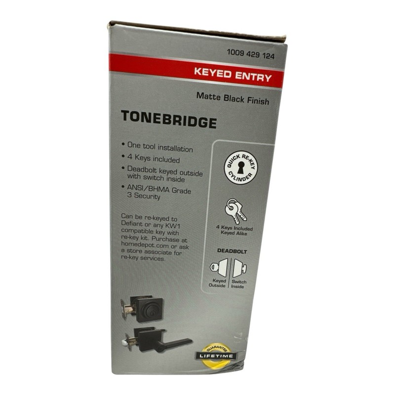 Defiant Tonebridge Keyed Entry Deadbolt Combo Pack Matte Black 1009 429 124 New gallery