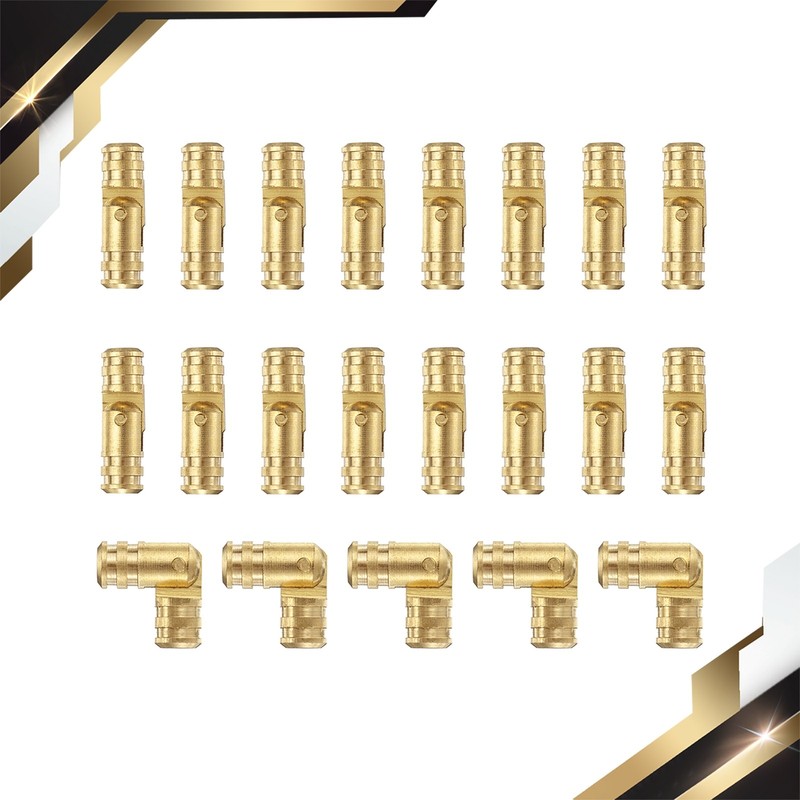 20Set Invisible Barrel Hinges 5mm x 17mm Brass Concealed Hinge Gold