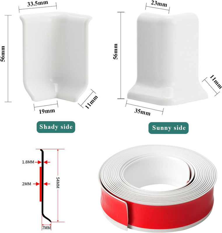 Baseboard Corner Protector, Self Adhesive 2.1Inch(Width)3 inside + 3 outside Cor gallery