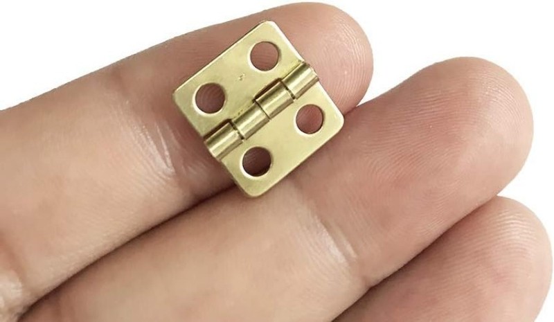 Copper Plated Mini Hinges Set - 50 Hinges & 200 Screws for Woodworking Projects gallery