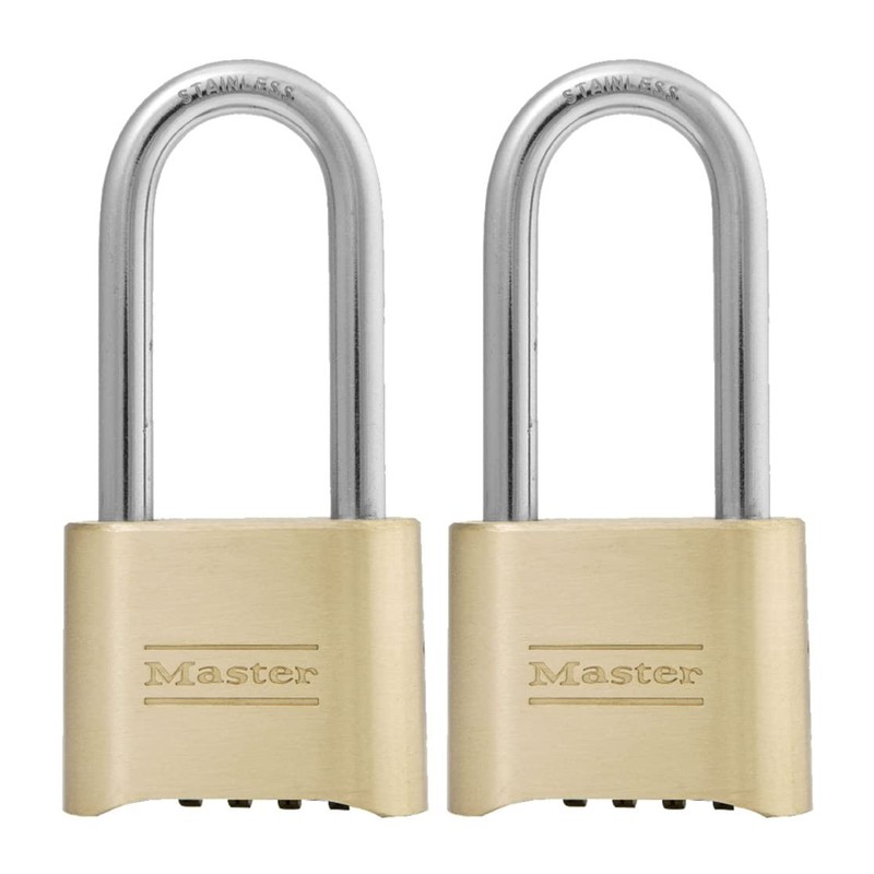 Master Lock Brass Combination Lock, Gate for Outdoor (Pack of 2), Gold